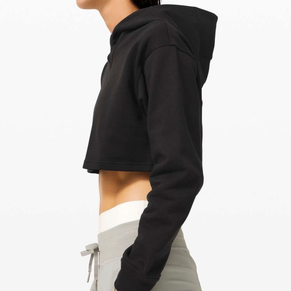 NWT Black lululemon all yours cropped hoodie